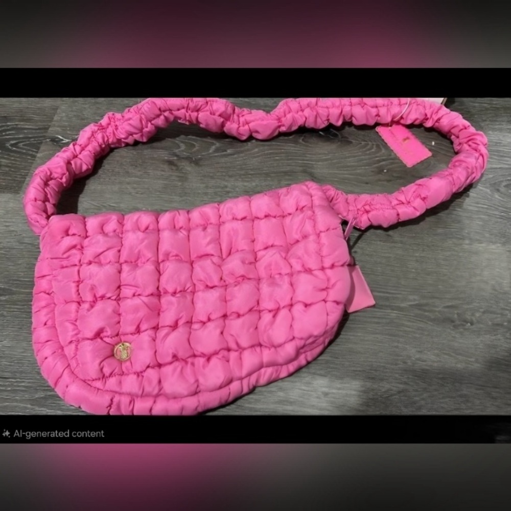 Women’s Simply Southern Bubblegum Pink Quilted/Puffed Crossbody Bag.